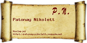 Patonay Nikolett névjegykártya