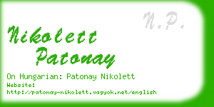 nikolett patonay business card